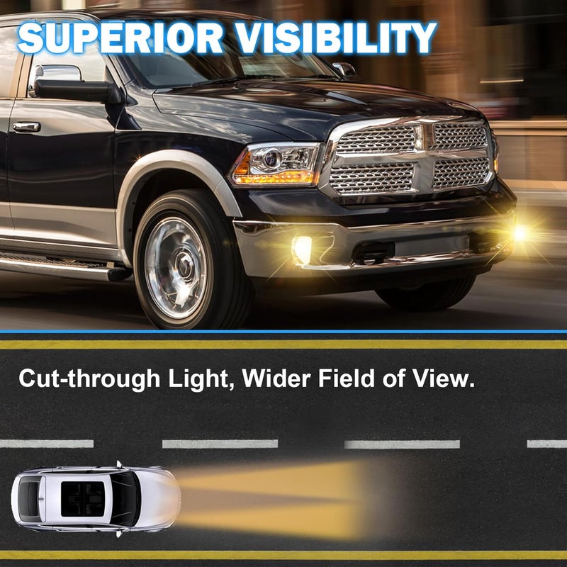 BOXLIGHT Fog Lights Assembly Compatible With 2013-2018 Dodge Ram 1500 Pickup Front Bumper Driving Fog Lamp Fog Light Kits (Smoked Lens) - Image 2